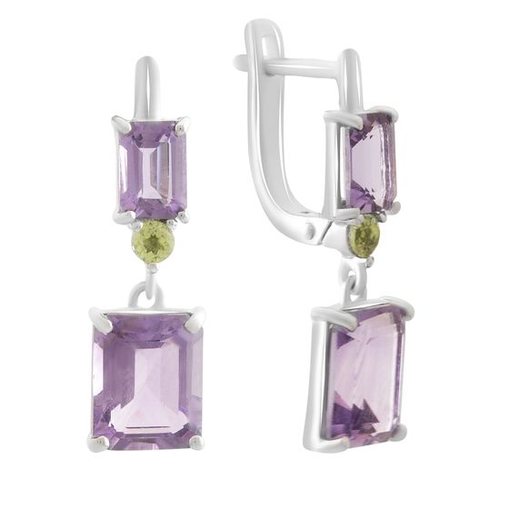 Серебряные серьги с аметистом 8.258ct,