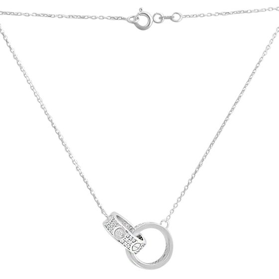 Золотое колье с фианитами 0.98ct