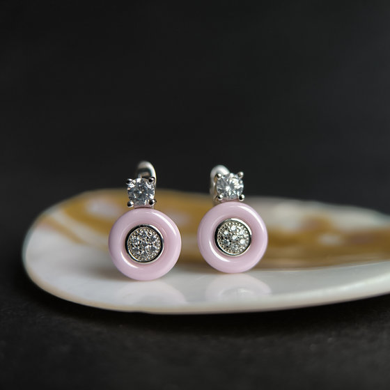 Серебряные серьги с керамикой