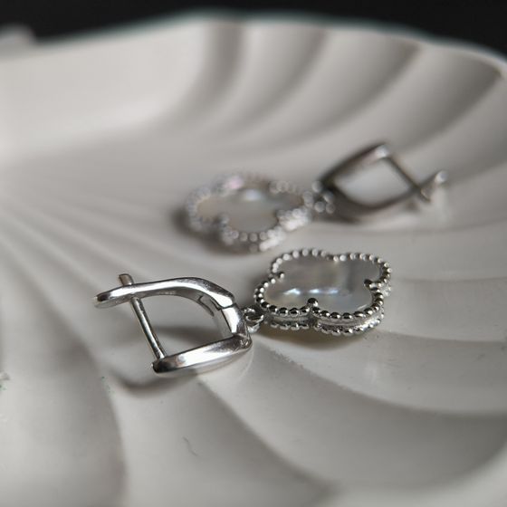 Серебряные серьги с перламутром