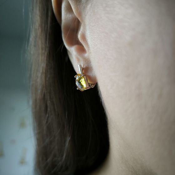 Серебряные серьги с цитрином nano 4.979ct