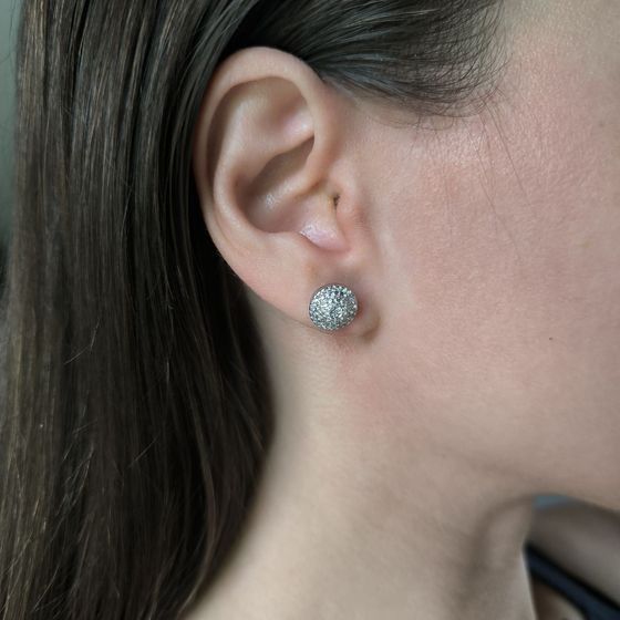 Серебряные серьги с фианитами