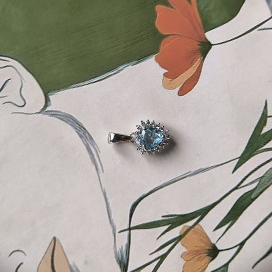 Серебряная подвеска с топазом 1.296ct