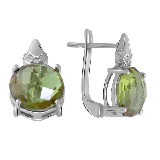 Серебряные серьги с султанитом 7.568ct