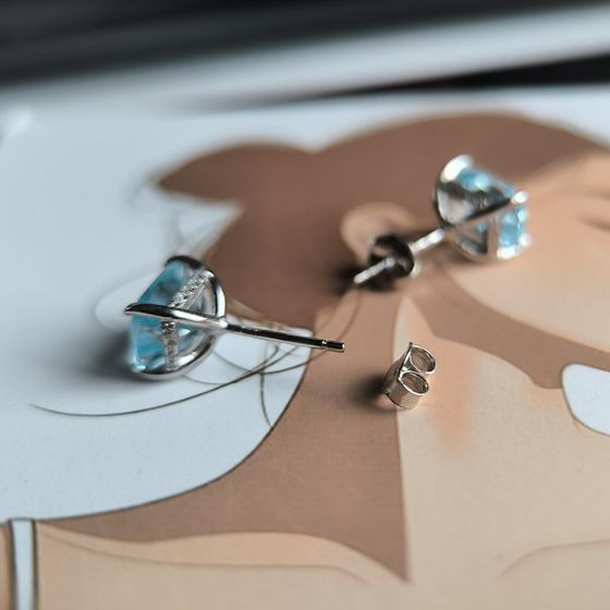 Серебряные серьги с топазом