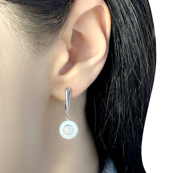 Серебряные серьги с керамикой