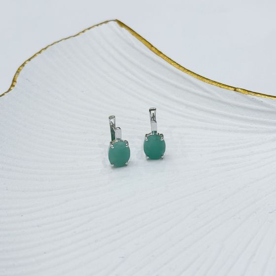 Серебряные серьги с изумрудом 4.808ct