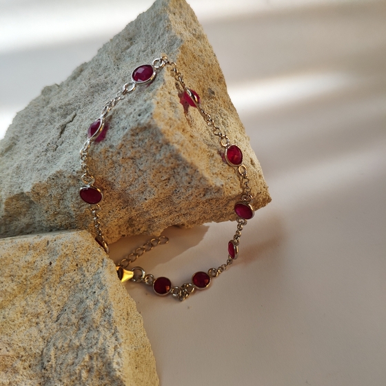 Серебряный браслет с рубином 7.116ct