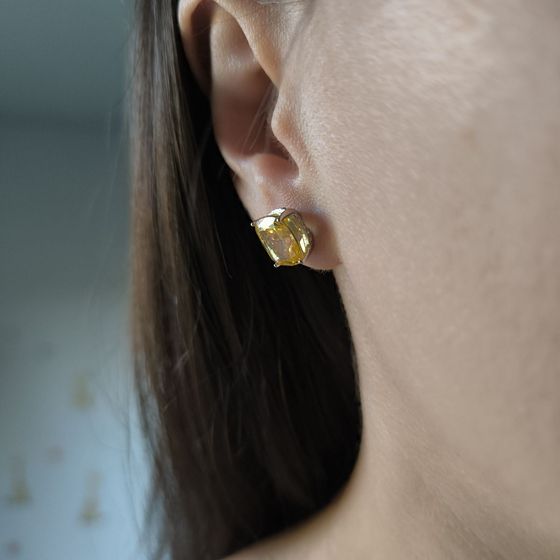 Серебряные серьги с фианитами