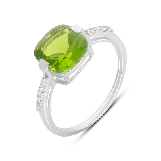 Серебряное кольцо с хризолітом