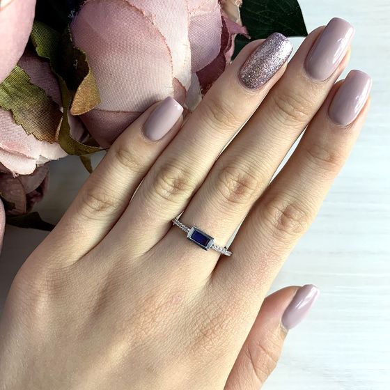 Серебряное кольцо с сапфиром nano 0.535ct