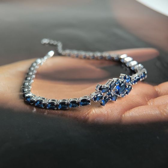 Серебряный браслет с сапфиром nano 5.738ct