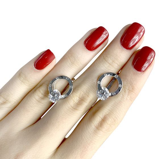Серебряные серьги с фианитами