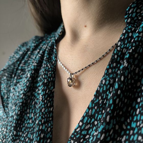 Серебряная подвеска с раухтопазом (дымчатым кварцем) 2.458ct