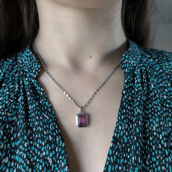 Серебряная подвеска с александритом 3.863ct