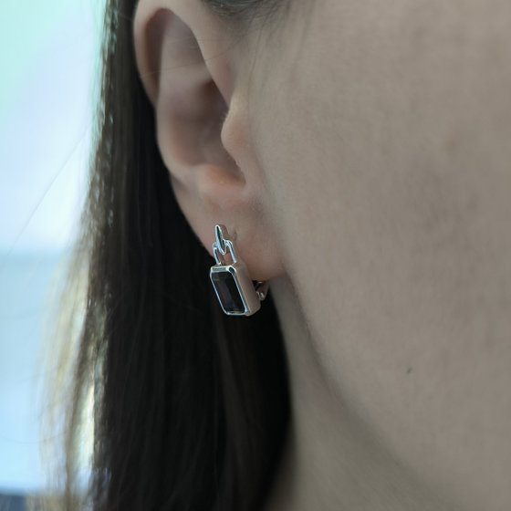 Серебряные серьги с раухтопазом (дымчатым кварцем) 2.808ct