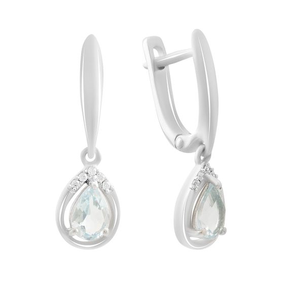 Серебряные серьги с топазом 1.873ct