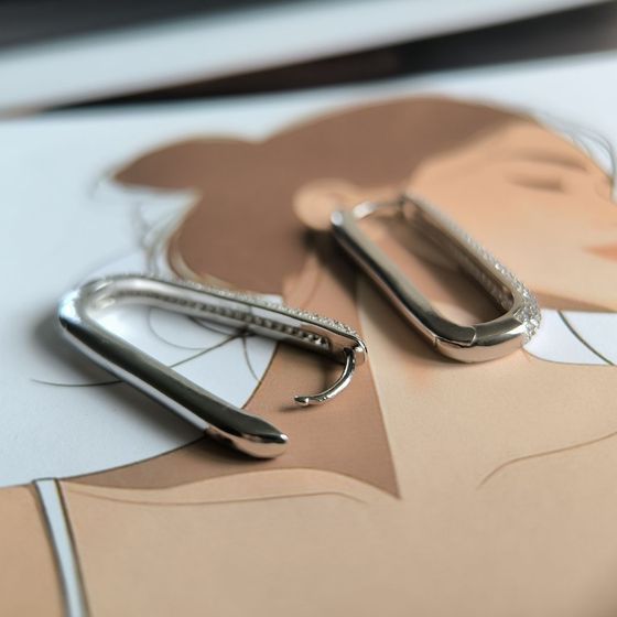 Серебряные серьги с фианитами