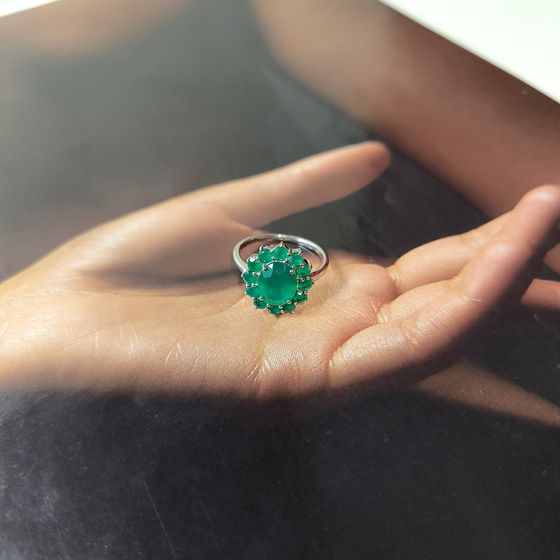 Серебряное кольцо с агатом 3.455ct