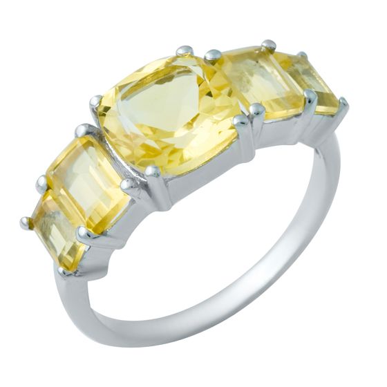 Серебряное кольцо с цитрином nano