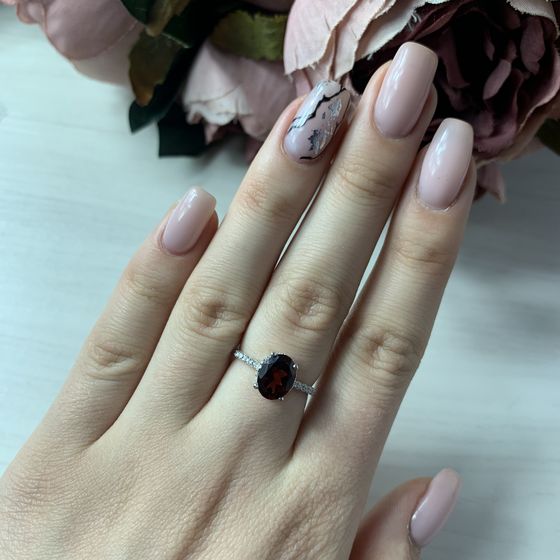 Серебряные серьги с гранатом 4.895ct