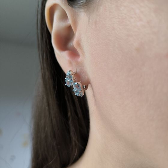 Серебряные серьги с топазом 4.005ct