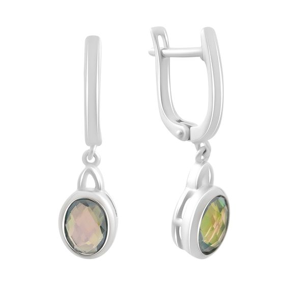 Серебряные серьги с мистик топазом 1.65ct