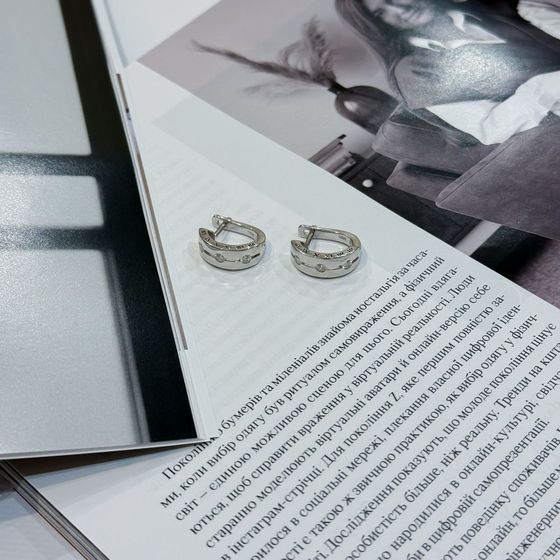 Серебряные серьги с фианитами