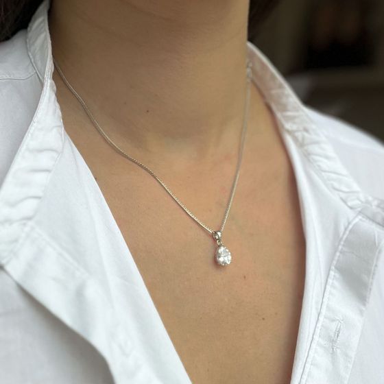 Серебряная подвеска с фианитами