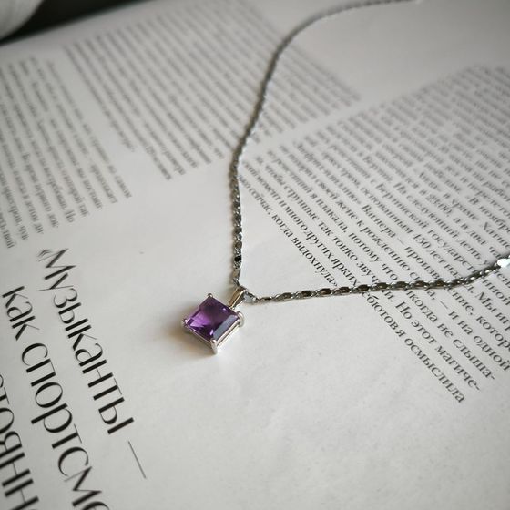 Серебряная подвеска с аметистом 1.738ct