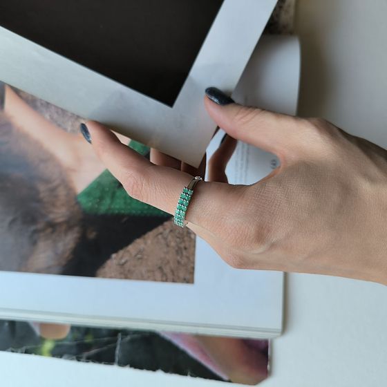 Серебряное кольцо с изумрудом 1.175ct