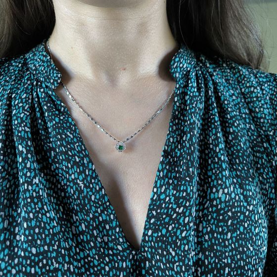 Серебряная подвеска с изумрудом nano 0.312ct