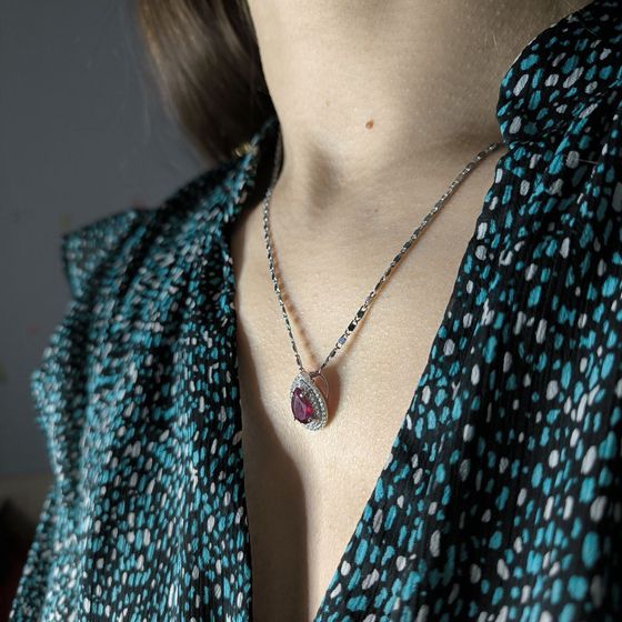 Серебряная подвеска с рубином 3.001ct