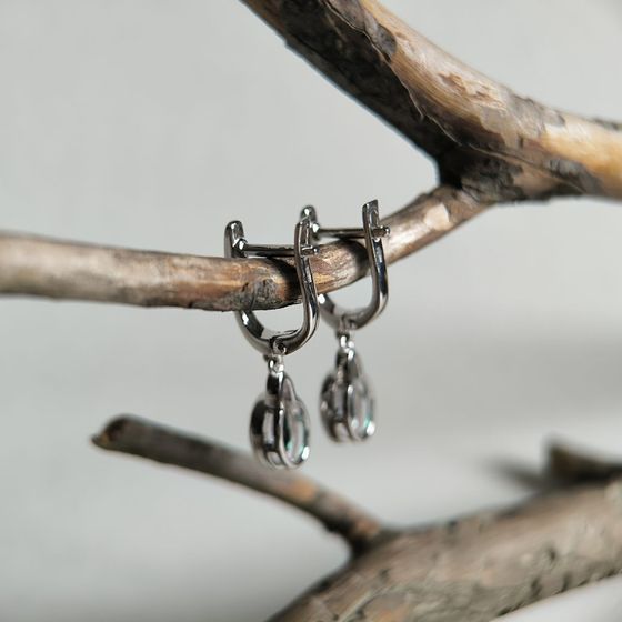 Серебряные серьги с мистик топазом 1.65ct