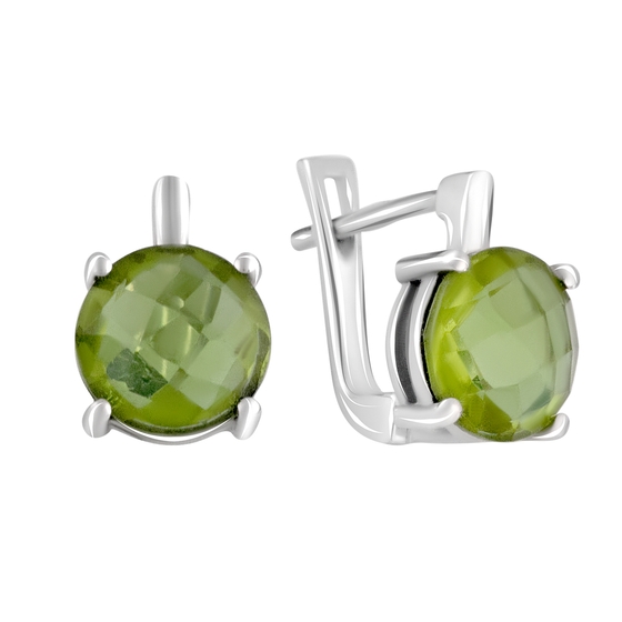 Серебряные серьги с султанитом 5.575ct
