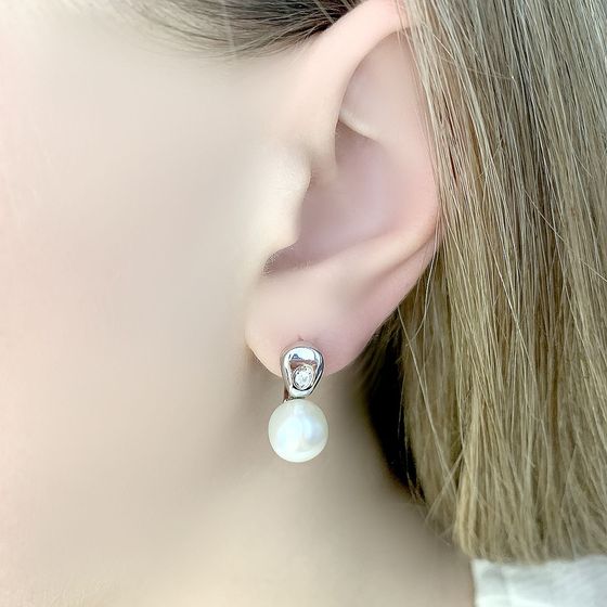 Серебряные серьги с жемчугом