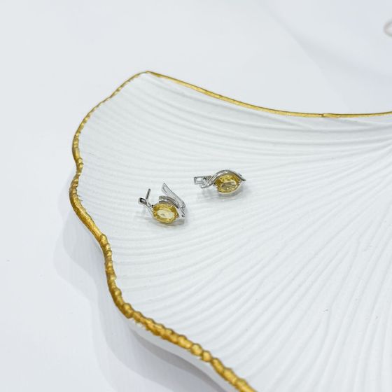Серебряные серьги с цитрином nano 1.833ct