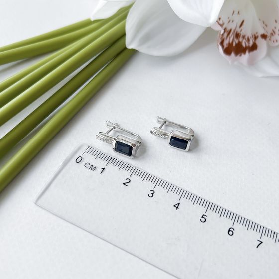 Серебряные серьги с сапфиром 2.363ct