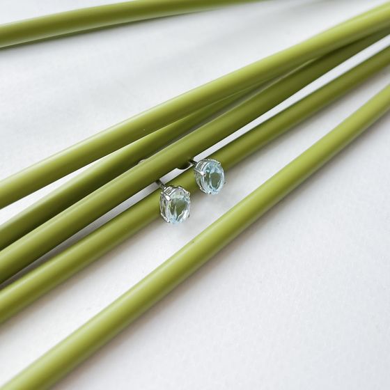 Серебряные серьги с топазом 3.133ct
