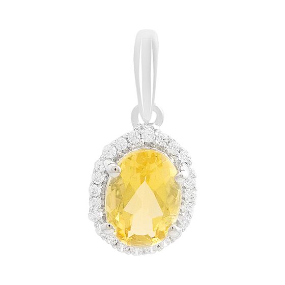Серебряная подвеска с цитрином nano 1.344ct, фианитами