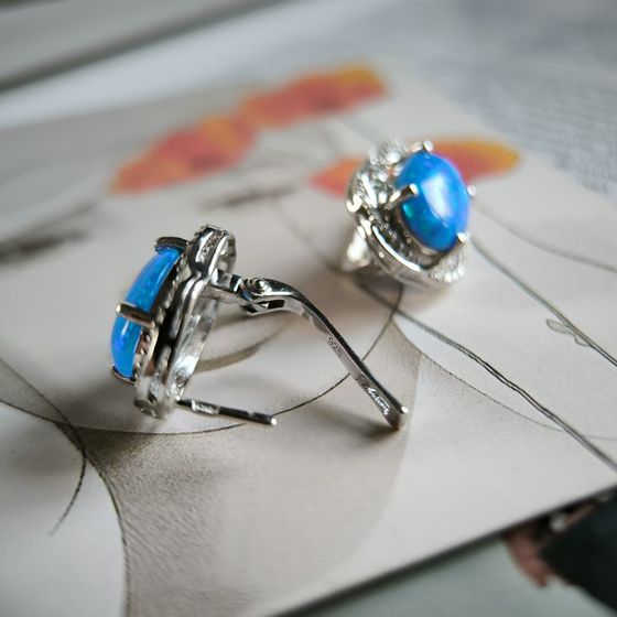 Серебряные серьги с опалом 5.625ct