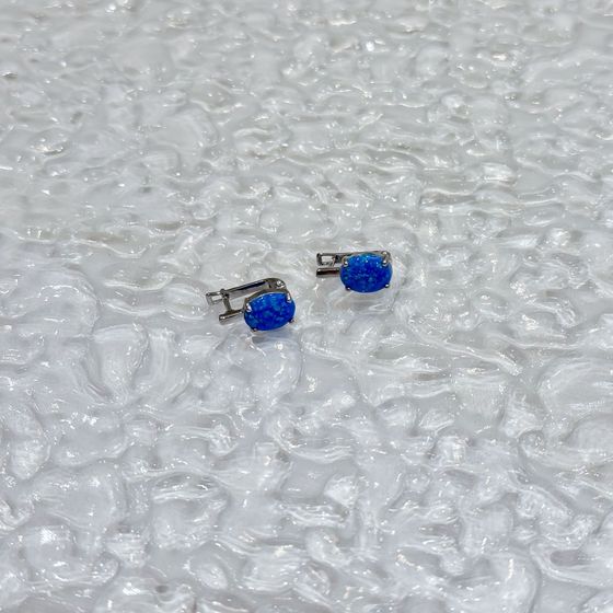 Серебряные серьги с опалом