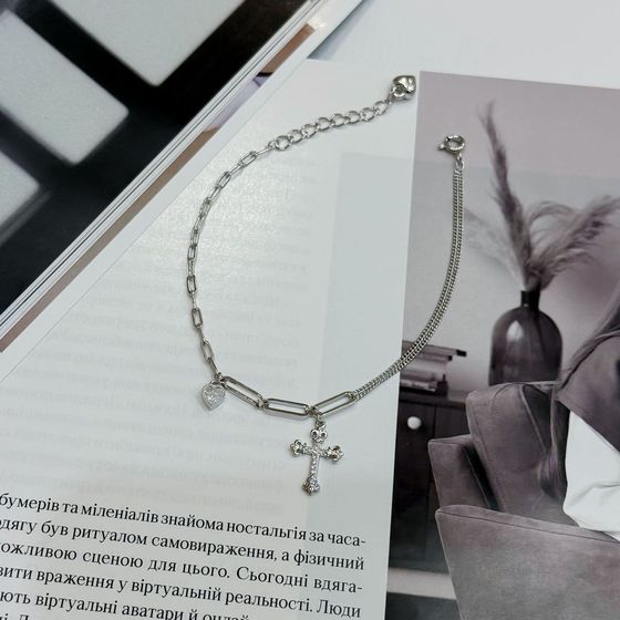 Серебряный браслет с фианитами