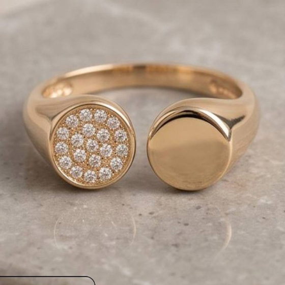 Золотое кольцо с фианитами 0.04ct