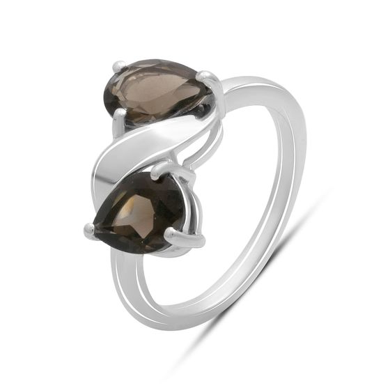 Серебряное кольцо с раухтопазом (дымчатым кварцем) 1.925ct