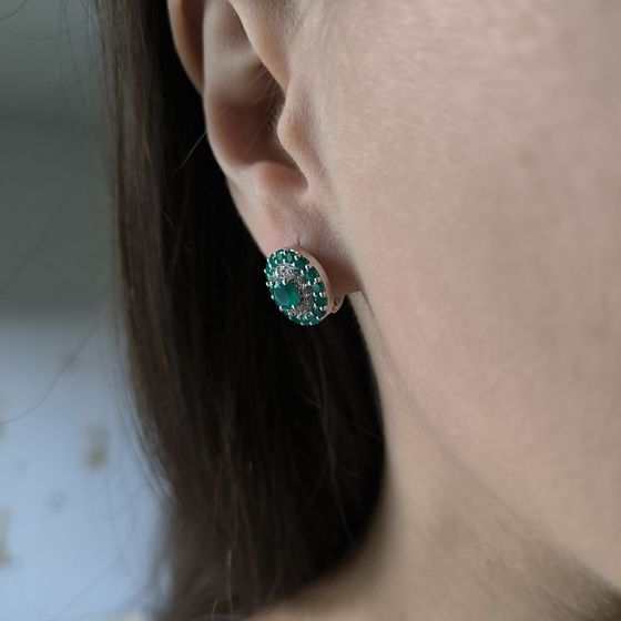 Серебряные серьги с агатом 2.561ct