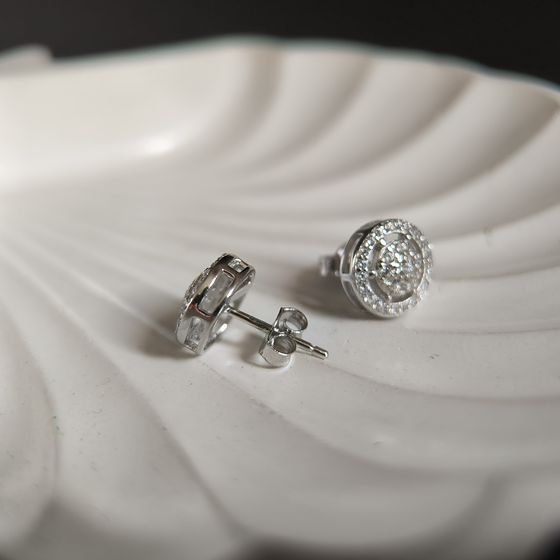 Серебряные серьги с фианитами