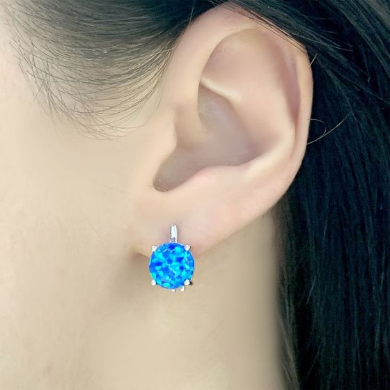 Серебряные серьги с опалом