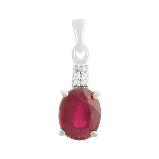 Серебряная подвеска с рубином 3.565ct