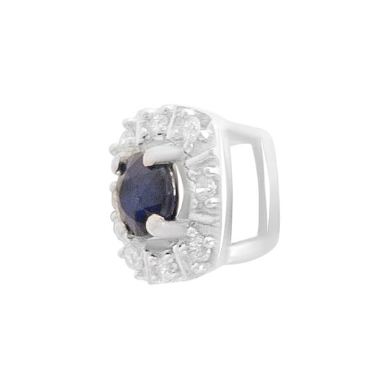 Серебряная подвеска с сапфиром 0.48ct, фианитами